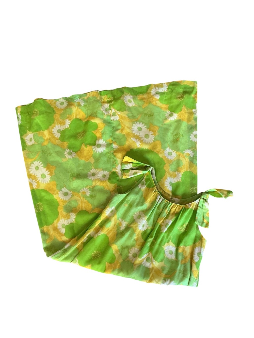 Vintage 60’s Hawaiian daisy floral print cotton maxi tent dress